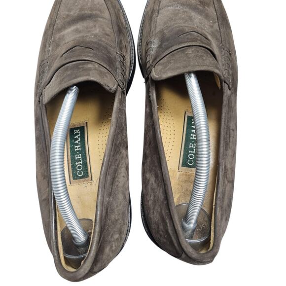 Cole Haan Shoes Mens 11.5 Brown Suede Penny Loafers Slip On Vibram Quiet Luxury - Picture 6 of 8